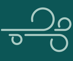 Stylized graphic of airflow, depicting smooth, curved lines and swirls representing air movement.